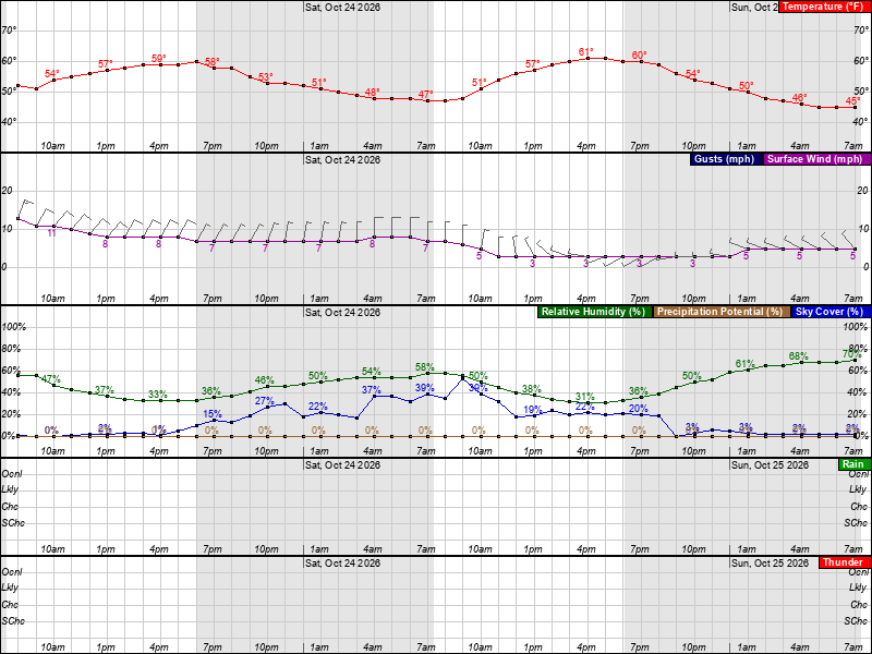 National Weather Service meteogram for the next several days