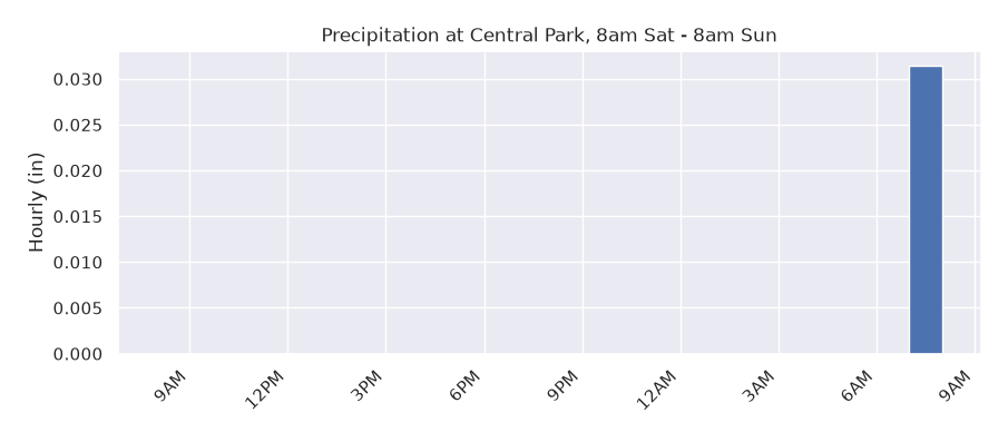 Hourly precipitation over the last 24 hours